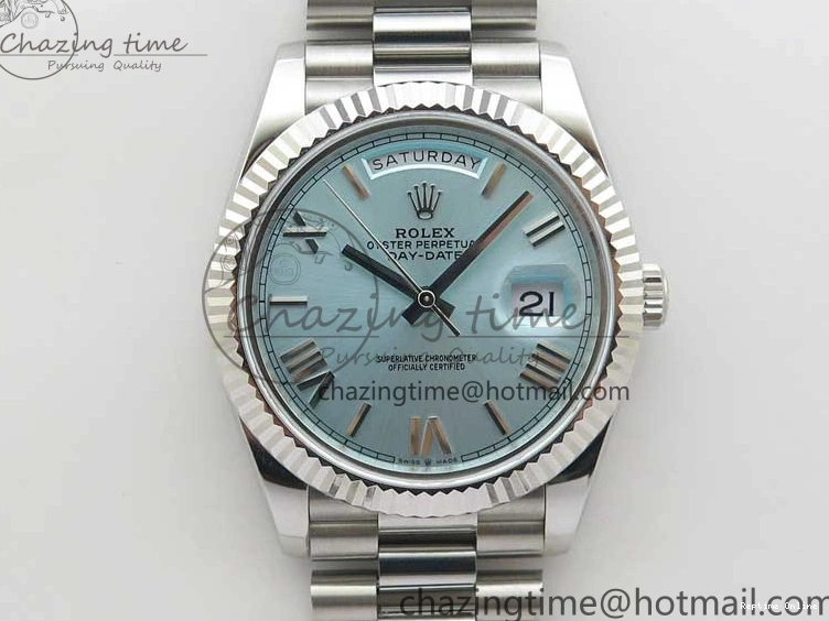 0501 WaterResistant Day Date 40 SS Bp Maker 1:1 Best Edition Tiffany Blue Roman Dial on SS Bracelet A 2549